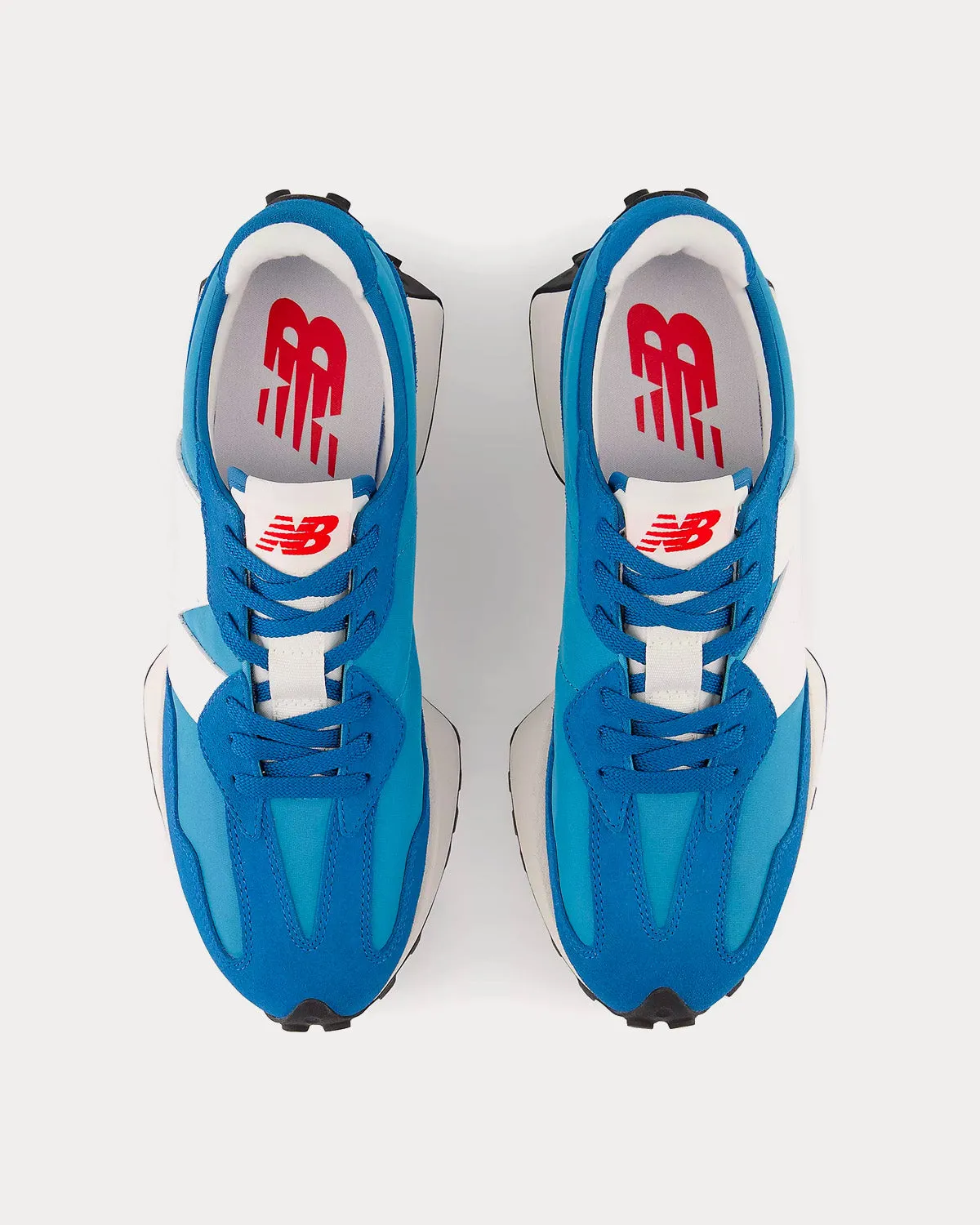 327 Light Rogue Wave / White Low Top Sneakers