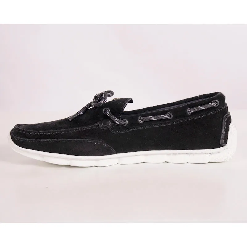 41.5 US 8.5 NEW $825 VERSACE Black Suede MEDUSA LOGO Driver CHAIN REACTION LOAFERS