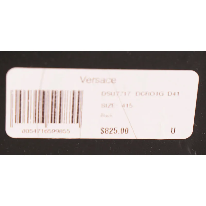 41.5 US 8.5 NEW $825 VERSACE Black Suede MEDUSA LOGO Driver CHAIN REACTION LOAFERS