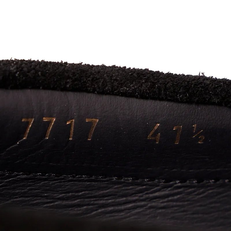 41.5 US 8.5 NEW $825 VERSACE Black Suede MEDUSA LOGO Driver CHAIN REACTION LOAFERS