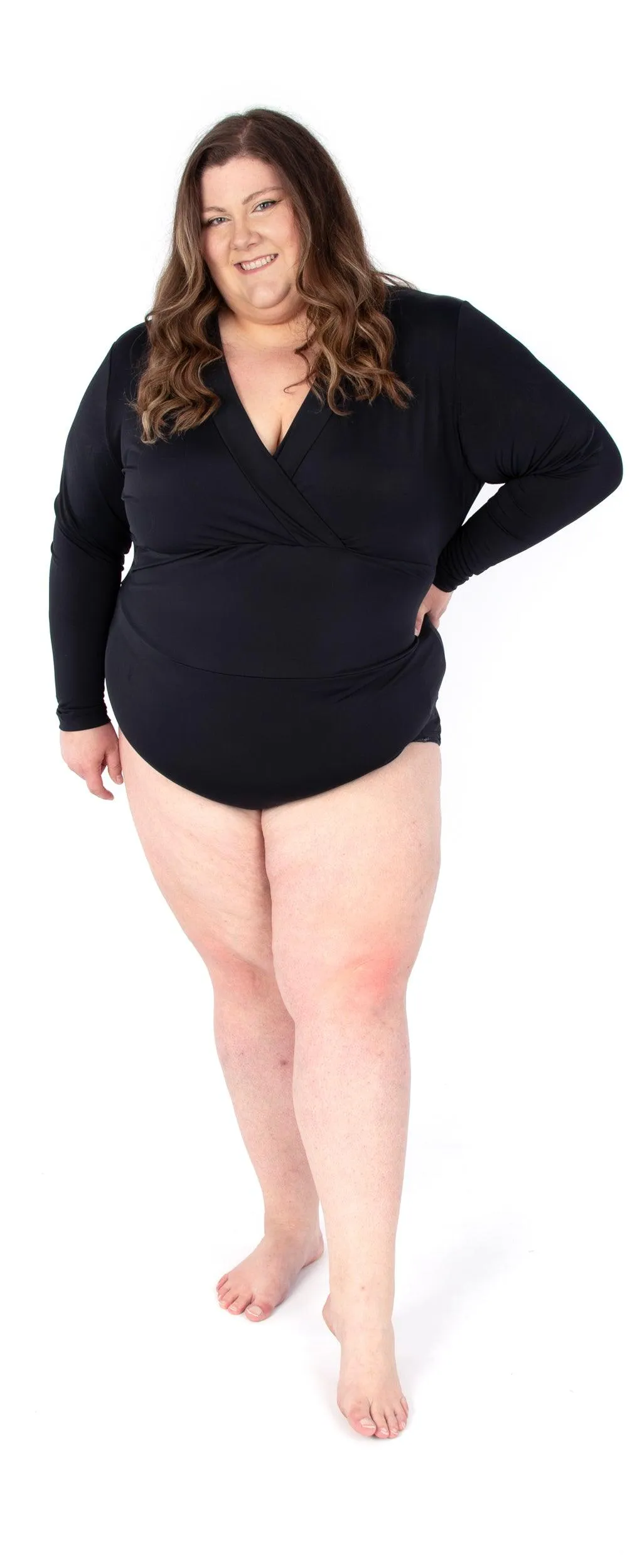 4349 // EMMA Surplice neck leotard