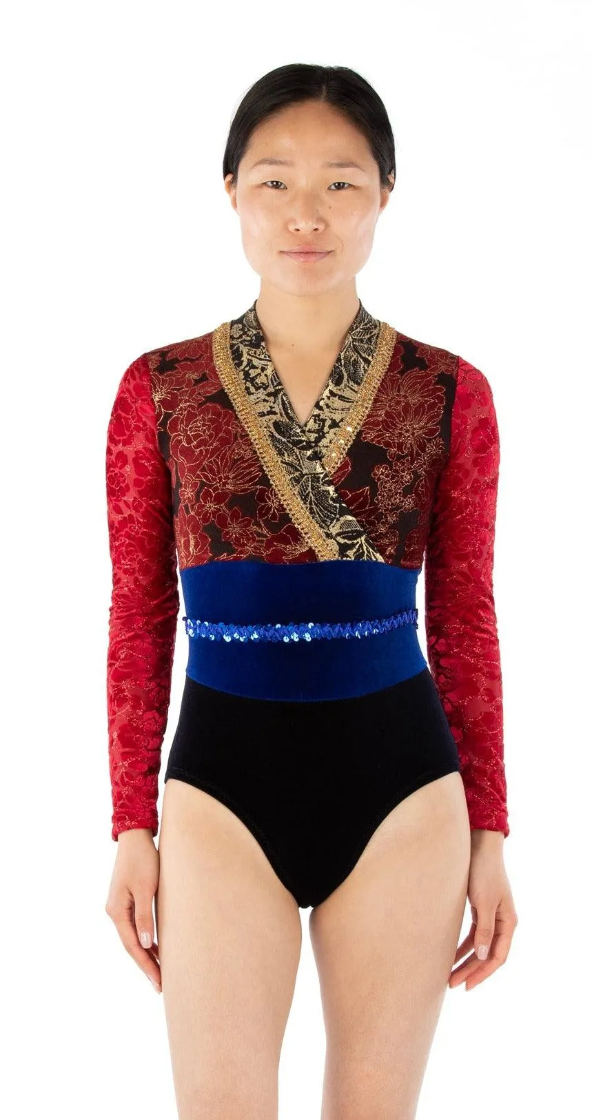 4349 // EMMA Surplice neck leotard