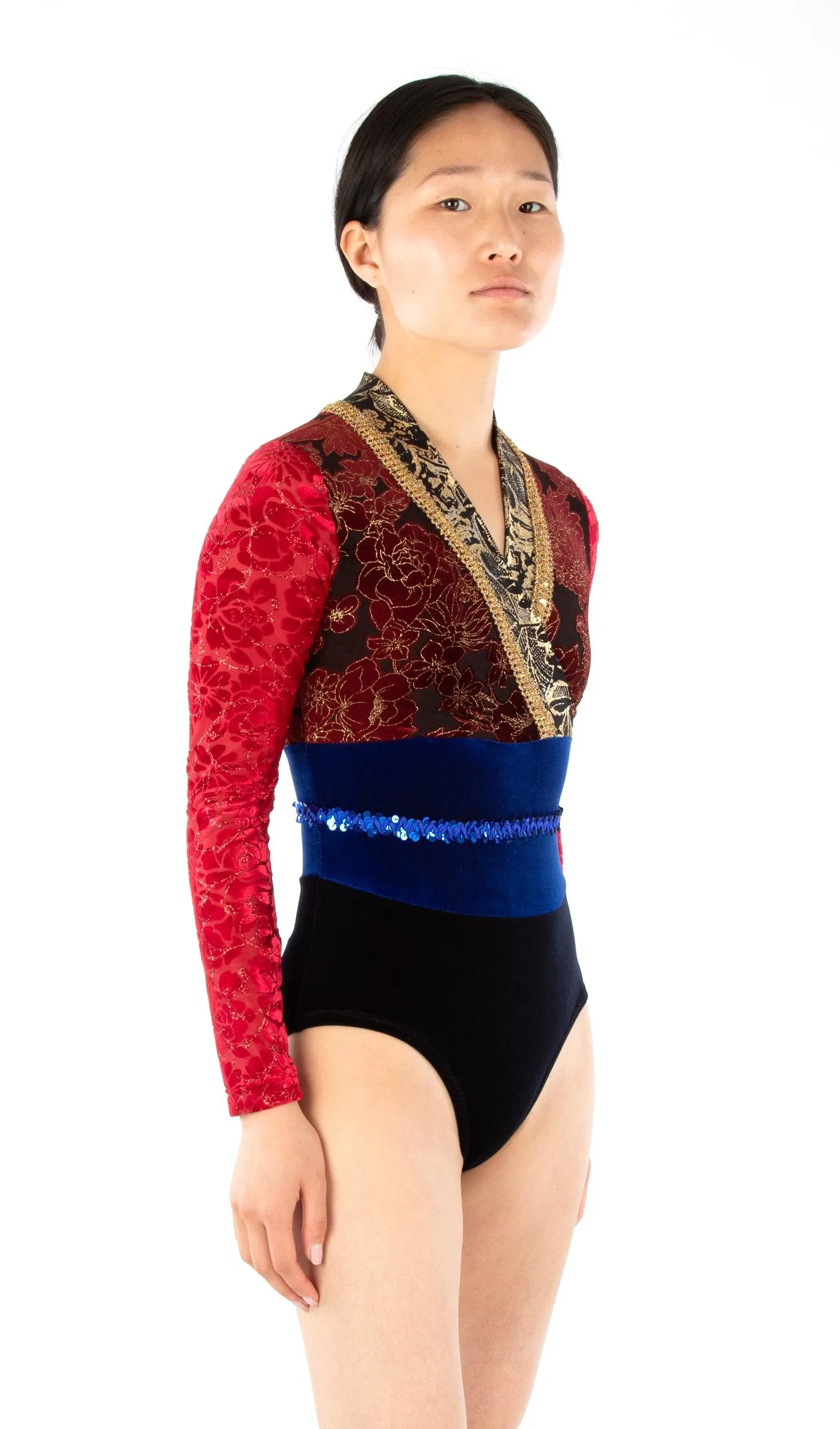 4349 // EMMA Surplice neck leotard