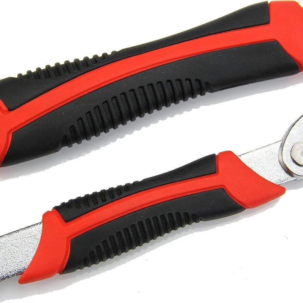 Adjustable Universal Multi Function Wrench Spanner Set Tools Snap and Grip Open End Snap N Grip Tool Spanner 9Mm to 32 Mm Works (Set of 2 Piece)