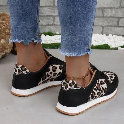 Animal Print Printed Athletic Lace Up Sneakers