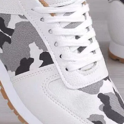 Animal Print Printed Athletic Lace Up Sneakers