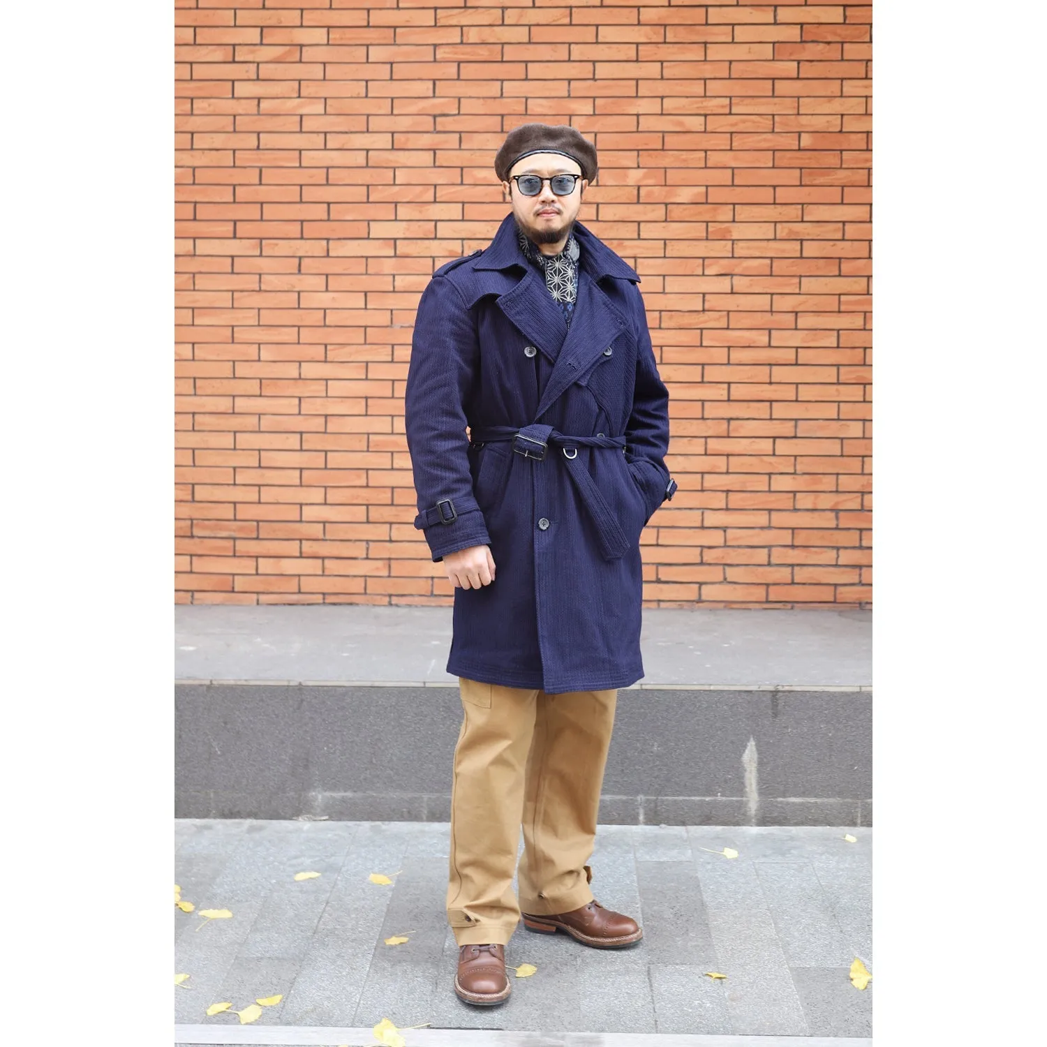 Anniversary Appreciation Special Discount EditionMETROLOLITAN TRENCH INDIGO KENDO COAT (DR0066)