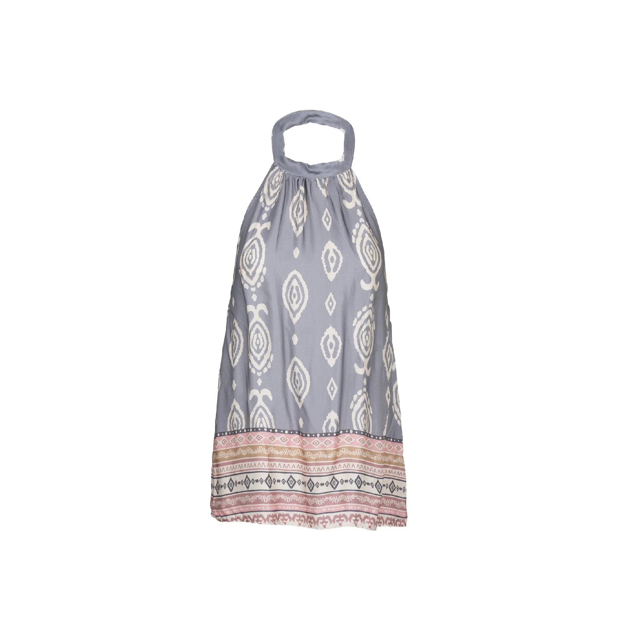 Astrid  Women's Sleeveless Woven Top  Gray Print
