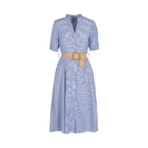 Astrid  Women's Woven Maxi Dress  Blue Stripe