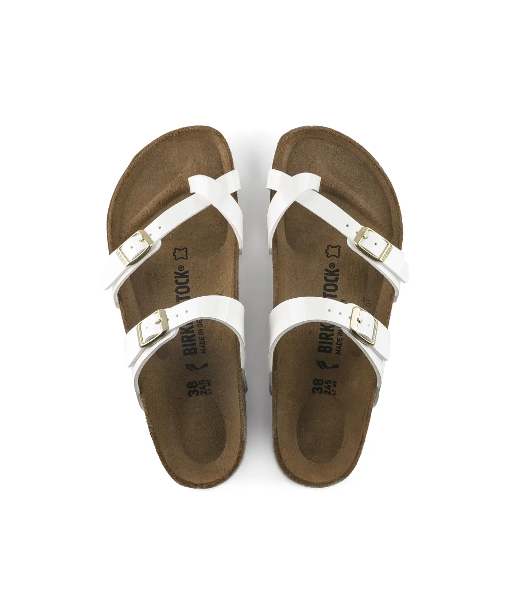 BIRKENSTOCK MAYARI IN WHITE PATENT
