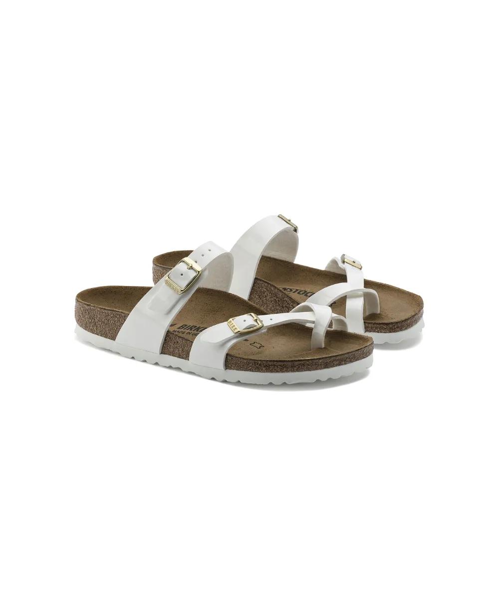 BIRKENSTOCK MAYARI IN WHITE PATENT