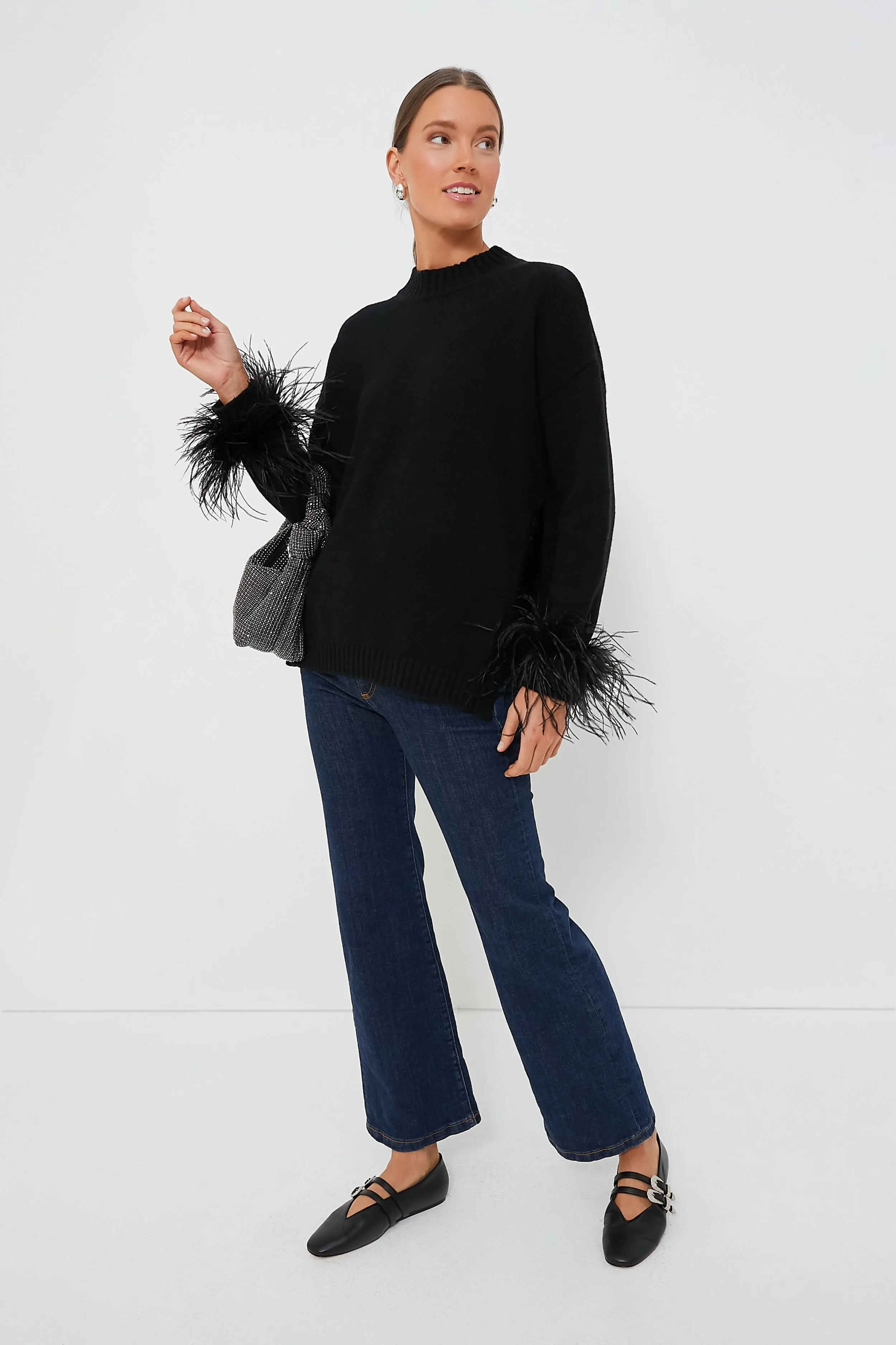 Black Claudia Western Leather Slippers