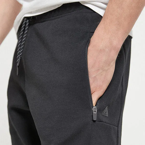 Black Jersey Shorts With Zip Pockets