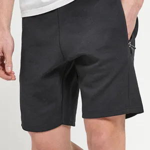Black Jersey Shorts With Zip Pockets