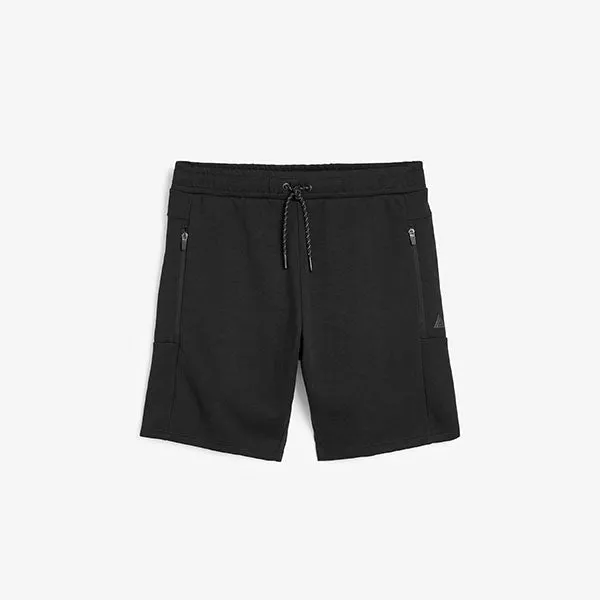 Black Jersey Shorts With Zip Pockets