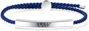 Braided Wrap String Steel Charm Adjustable Hebrew Bracelet Shema Prayer Symbol Yahuah YHWH Tone Byzantine Amulet Jew Jewelry Motivational for Father Day Birthday Gift, 7.87''