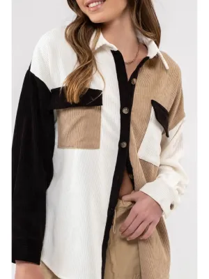 Byson Black Colorblocked Shacket