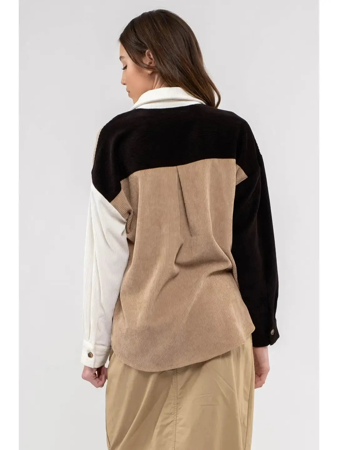 Byson Black Colorblocked Shacket