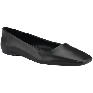 Calvin Klein Womens Nyta Leather Square Toe Ballet Flats