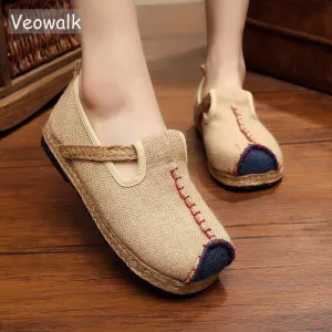 Casual Plain Linen Cotton Loafers