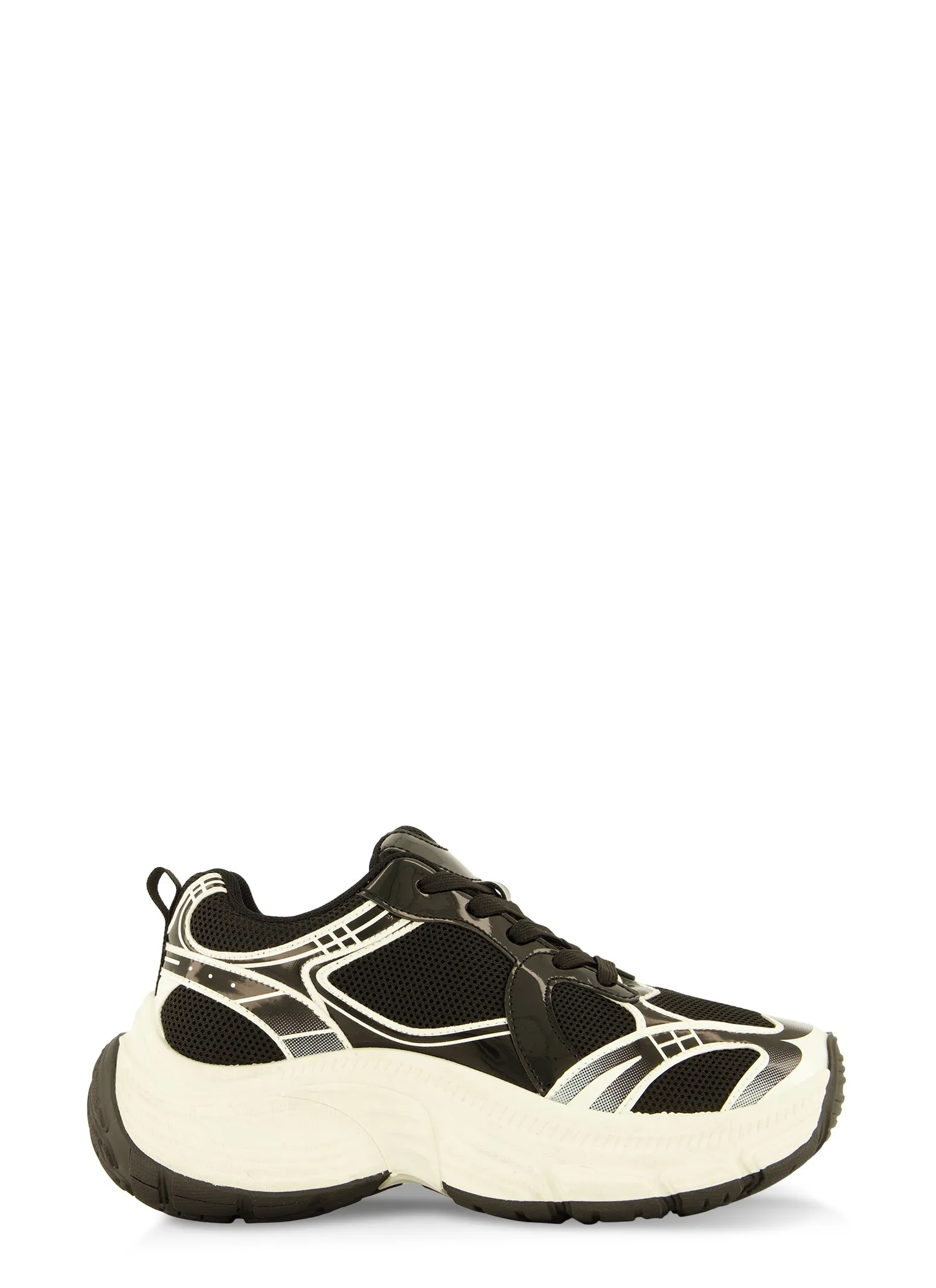 Chunky Sole Contrast Lace Up Sneakers