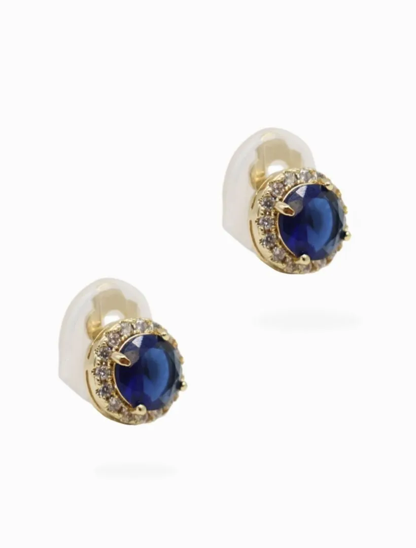 Crystal Surround Clip Ons Navy