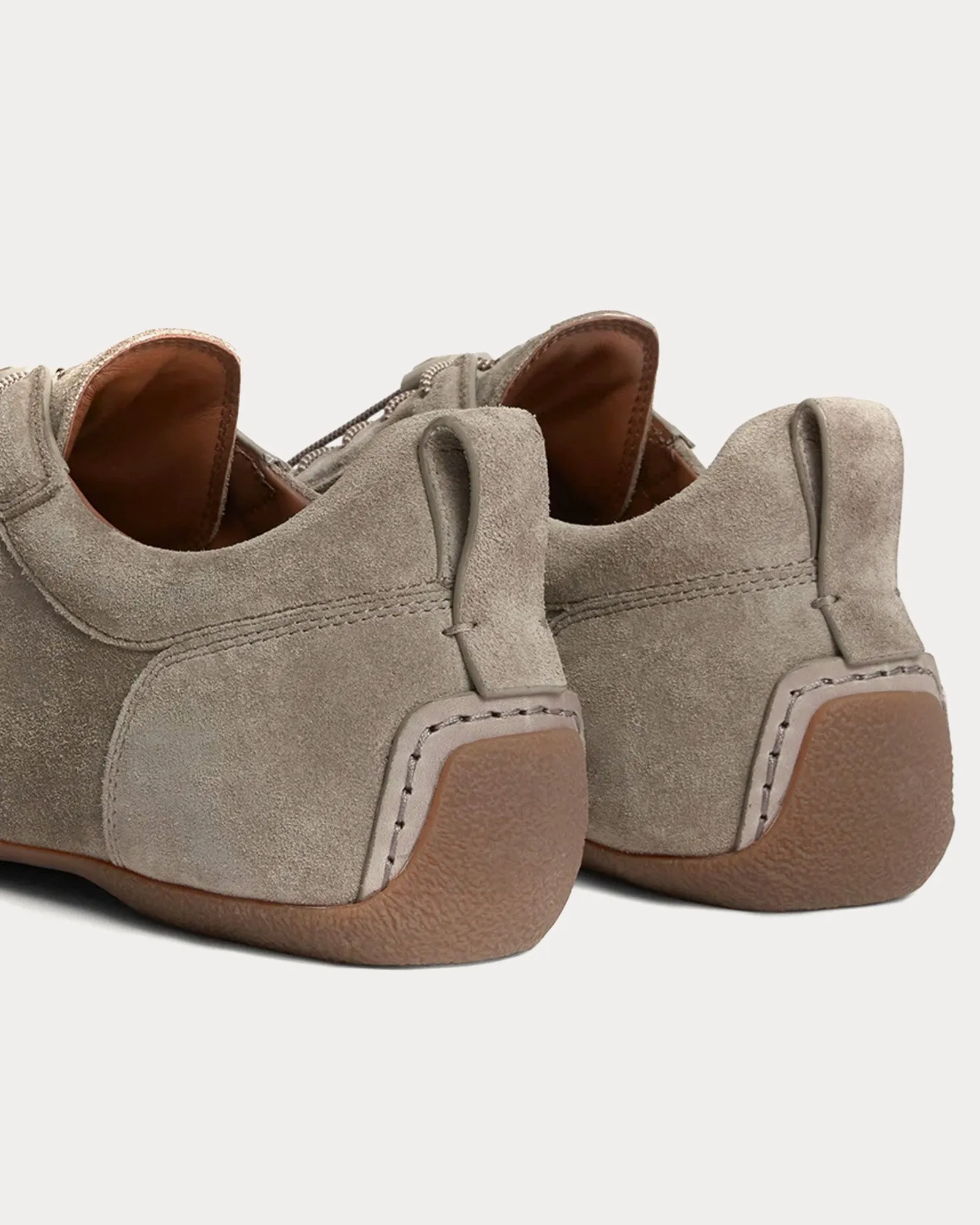 Davies Automotive Suede Light Grey Low Top Sneakers