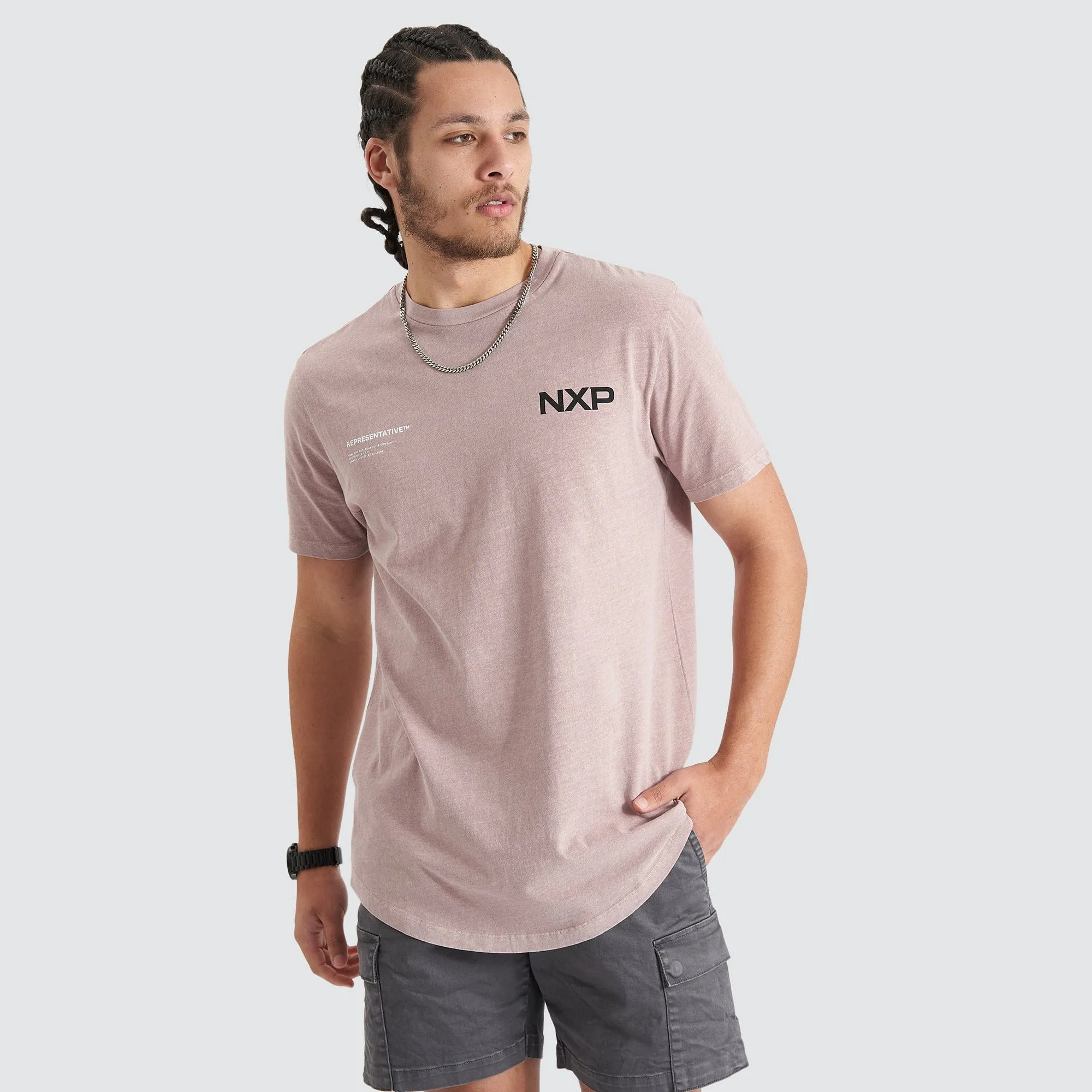 Delta Time Dual Curved Tee Pigment Etherea