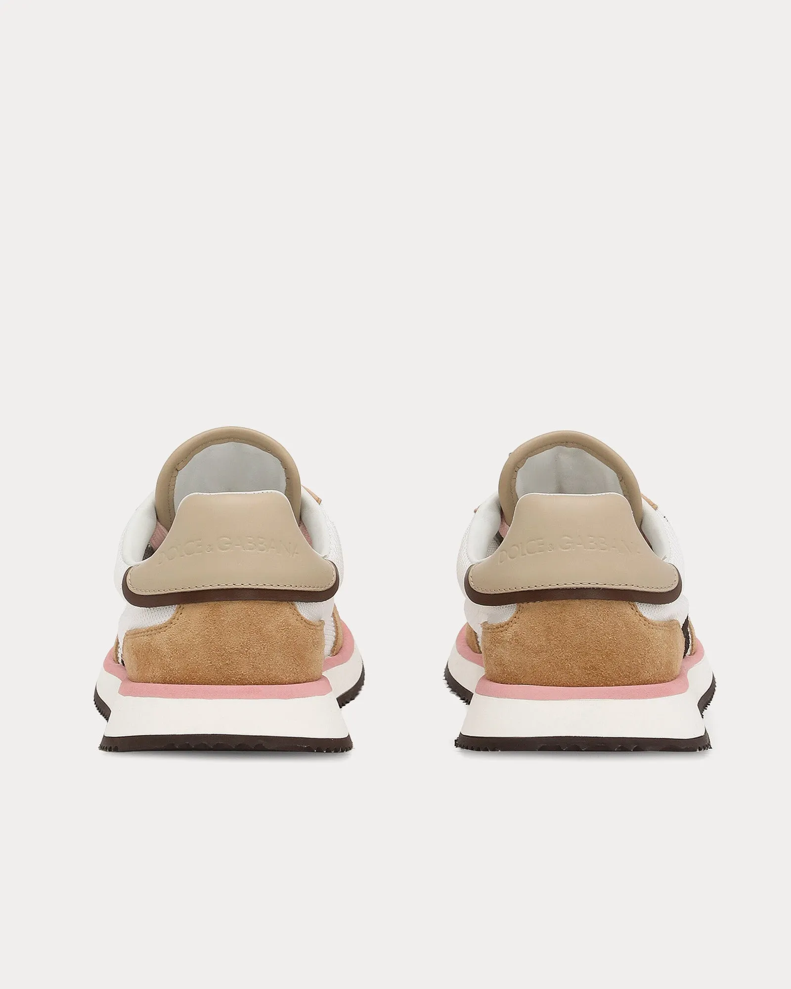 DG Cushion Mixed Material Brown Low Top Sneakers