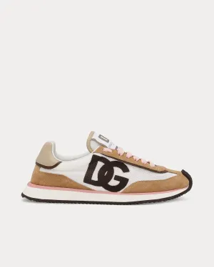 DG Cushion Mixed Material Brown Low Top Sneakers