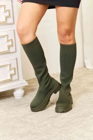 DIVA Knee High Platform Sock Boots