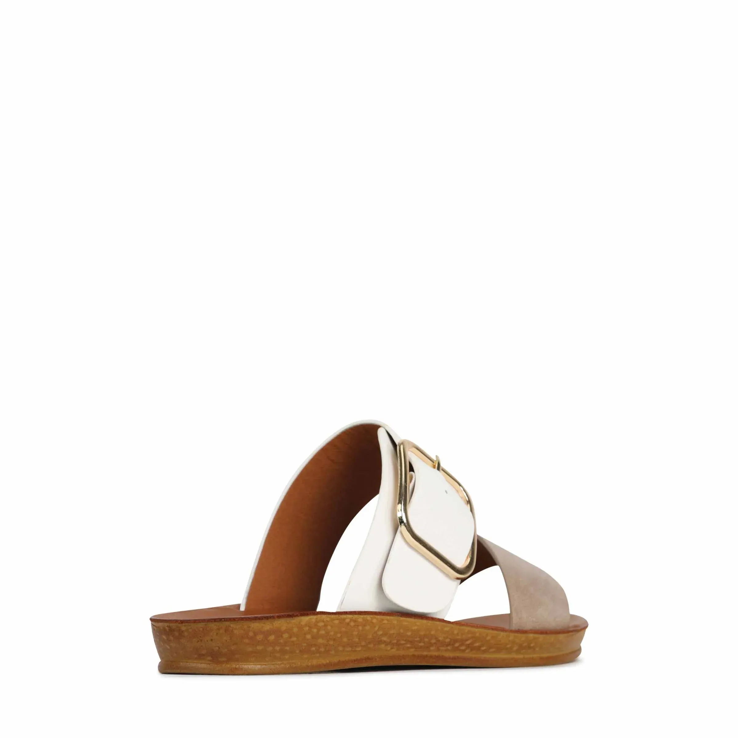 Doti Slip-on Sandals - Taupe/White