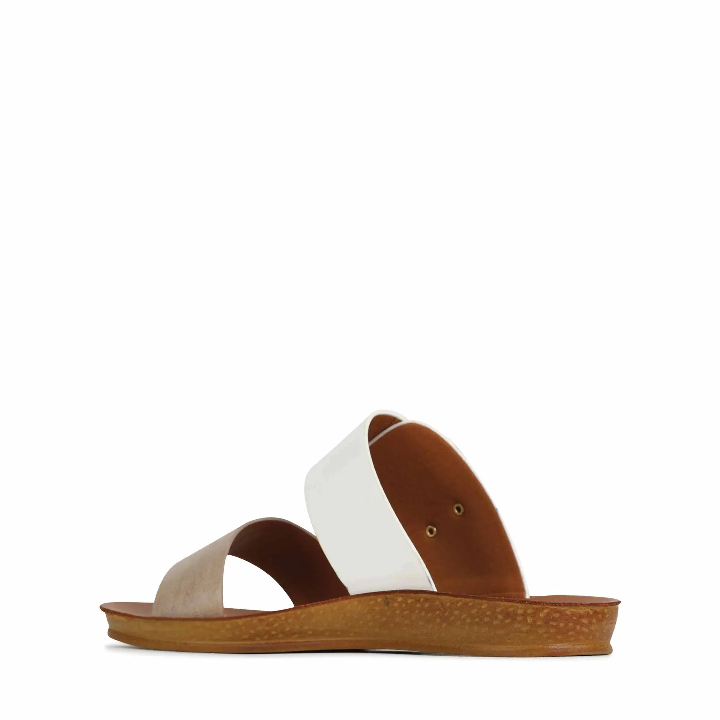 Doti Slip-on Sandals - Taupe/White