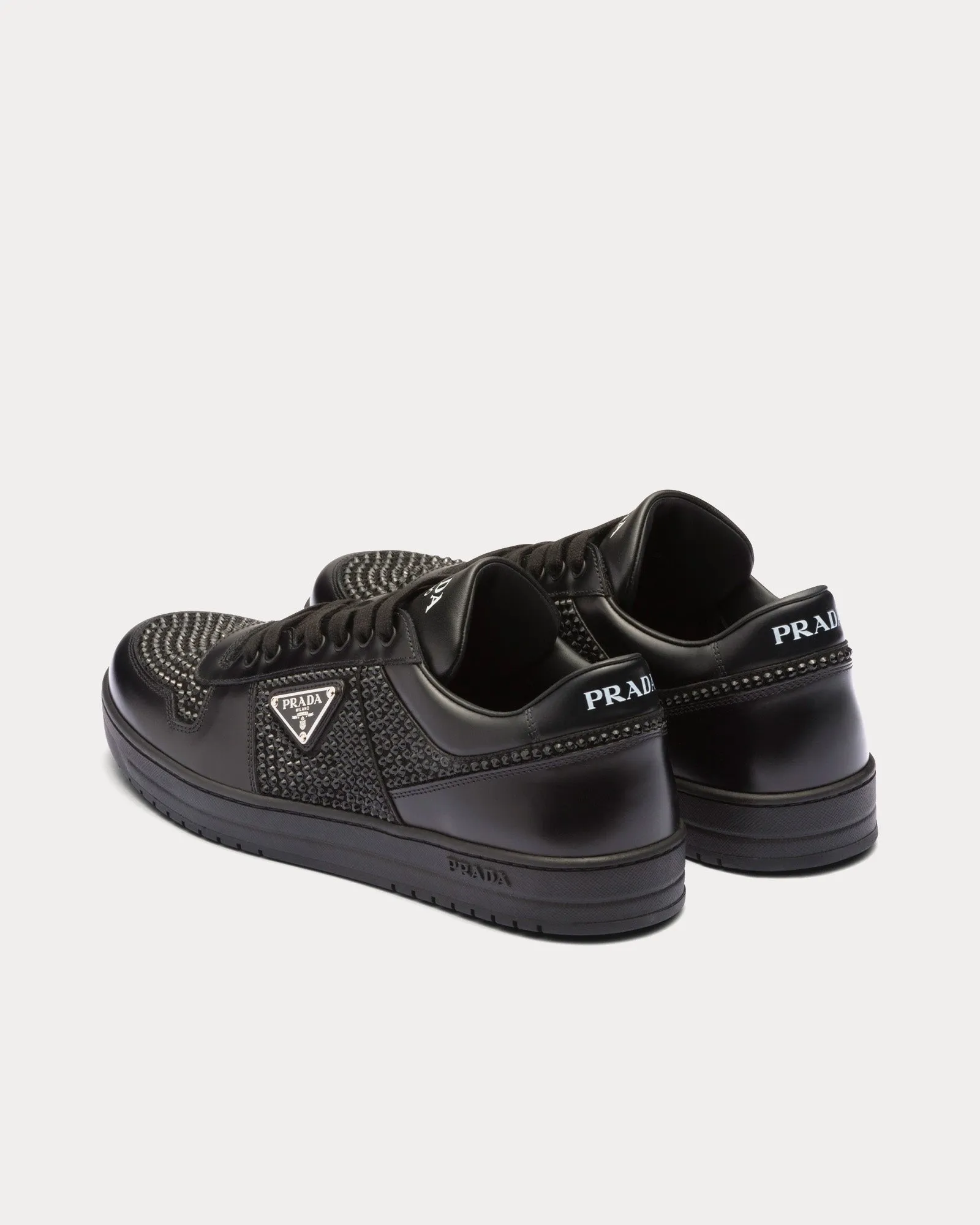 Downtown Crystal Leather Black Low Top Sneakers