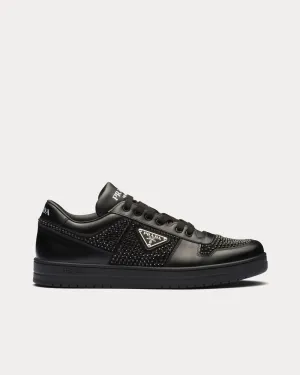 Downtown Crystal Leather Black Low Top Sneakers