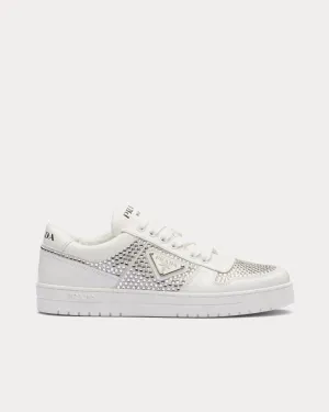 Downtown Crystal Leather White Low Top Sneakers