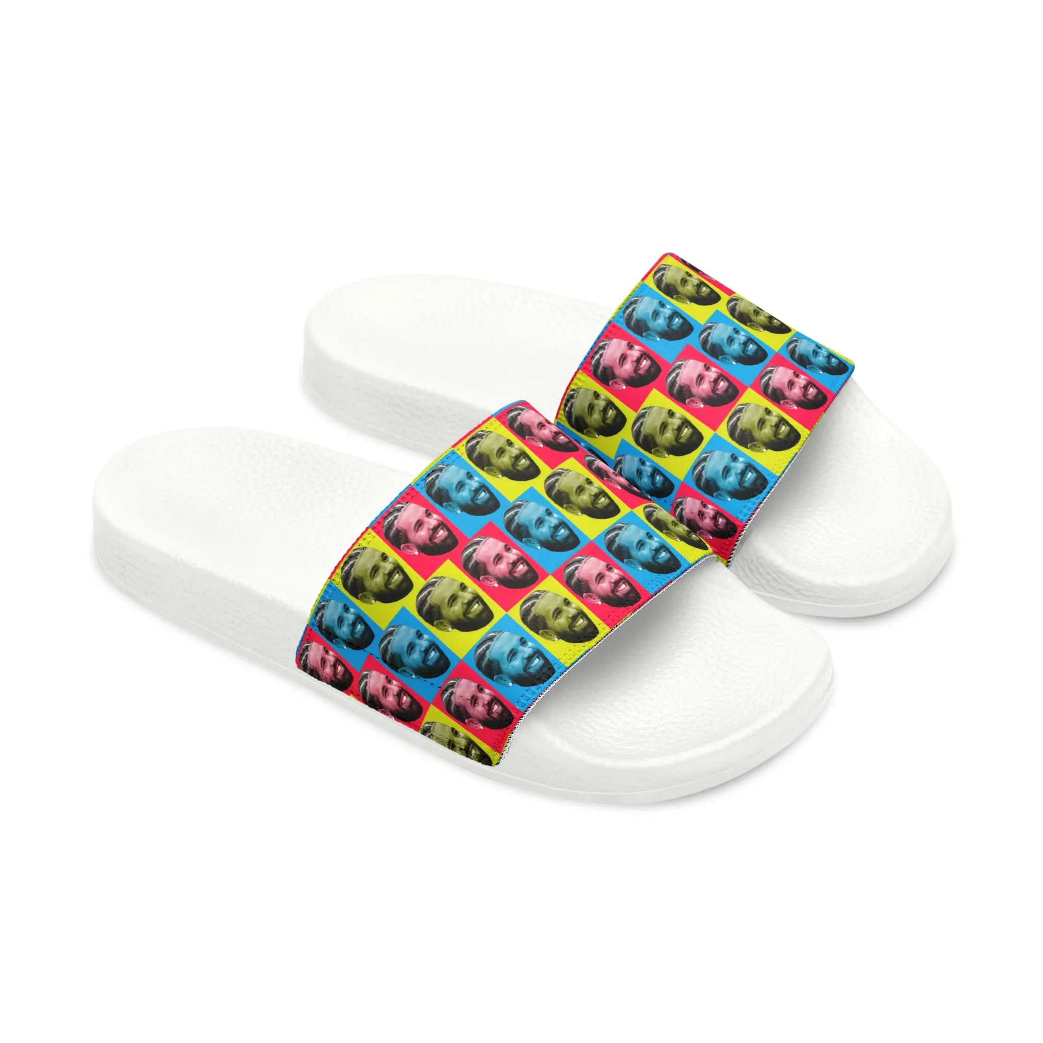 Drake Colored Checker Faces Men's Slide Sandals