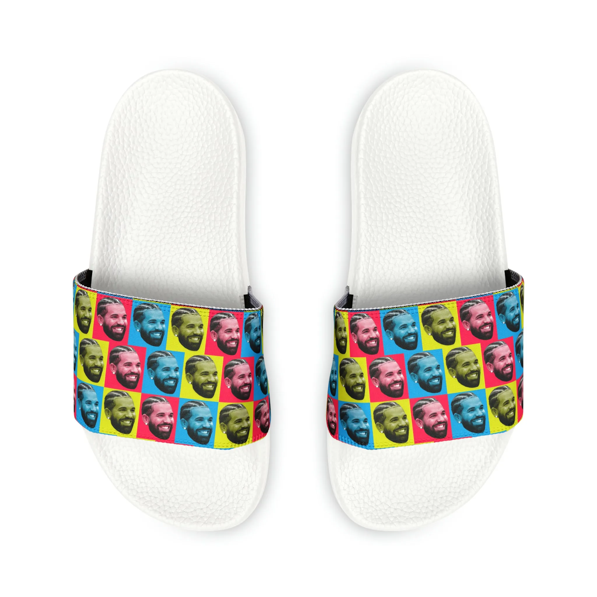 Drake Colored Checker Faces Men's Slide Sandals