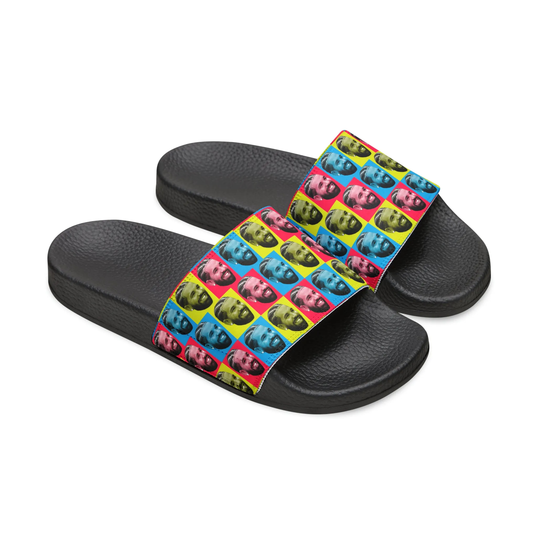Drake Colored Checker Faces Men's Slide Sandals