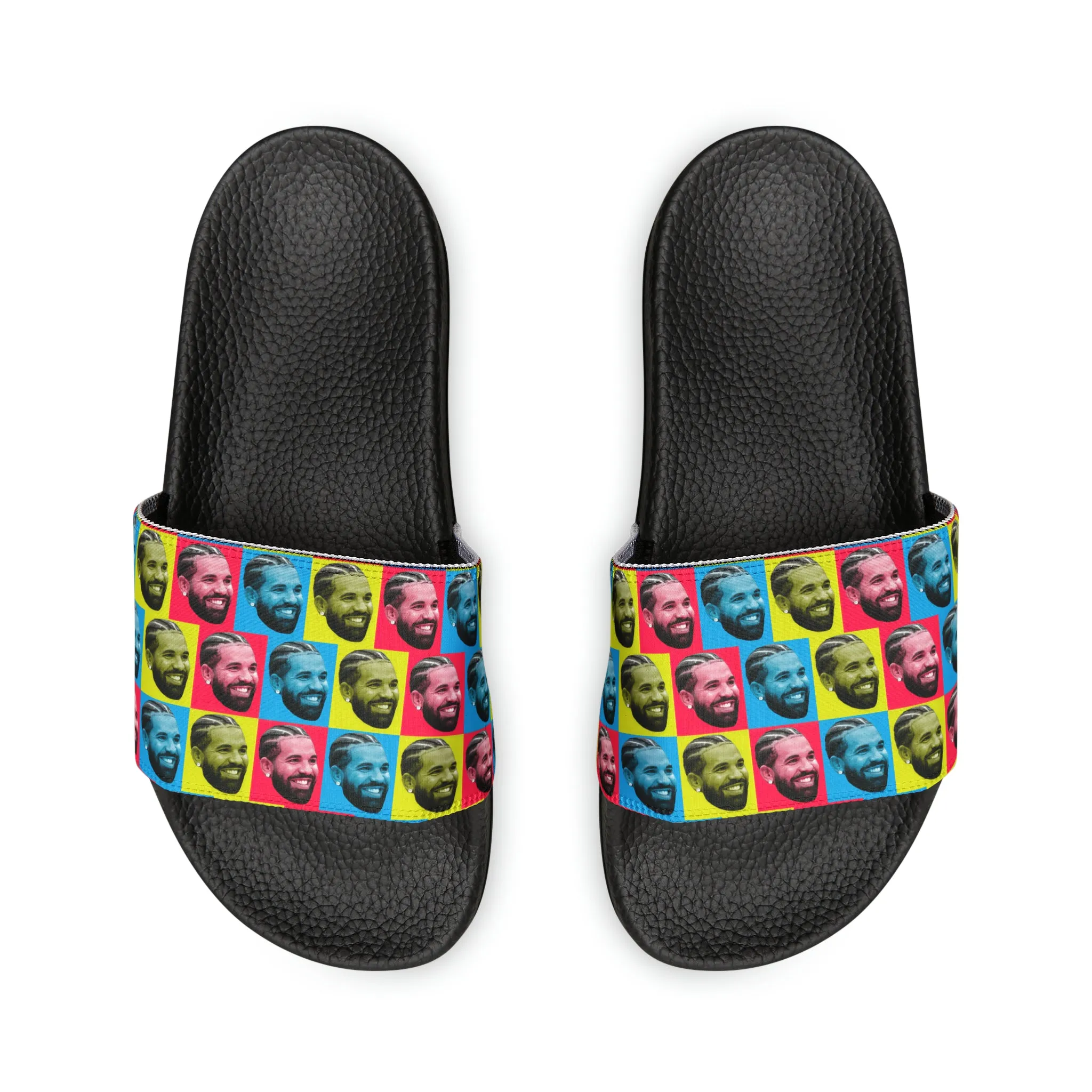 Drake Colored Checker Faces Men's Slide Sandals