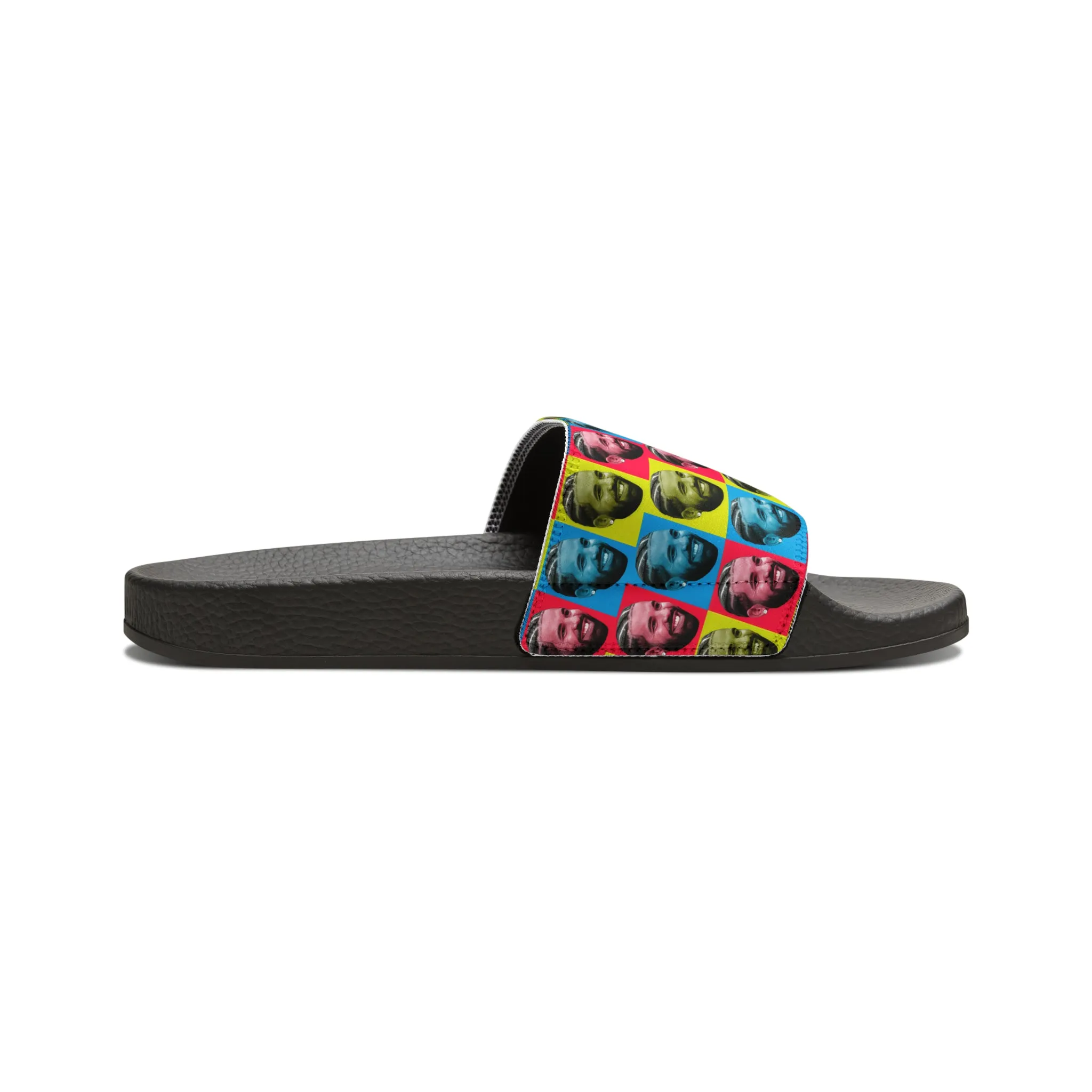 Drake Colored Checker Faces Men's Slide Sandals