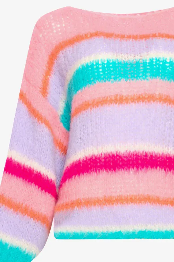 Ella Knit Sweater - Rose/Blue/Lilac Mix