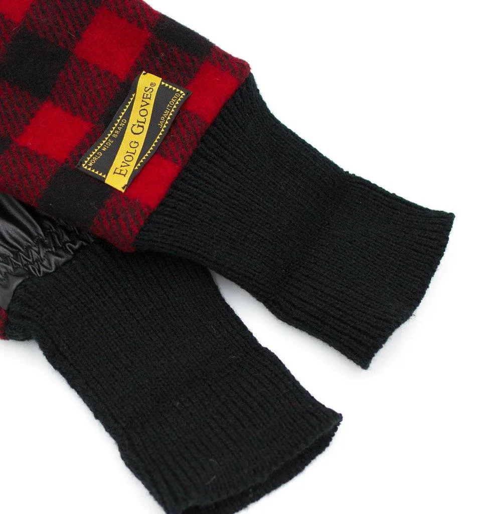 Exist Vegan Leather Woolrich Gloves (Buffalo Plaid Red)