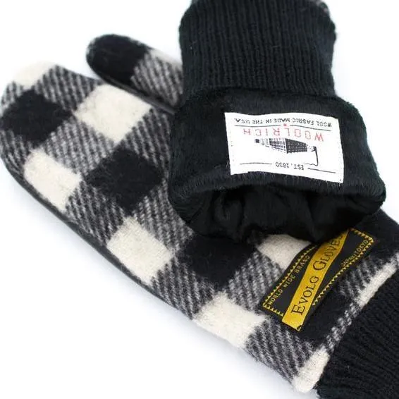 Exist Vegan Leather Woolrich Gloves (Buffalo Plaid White)