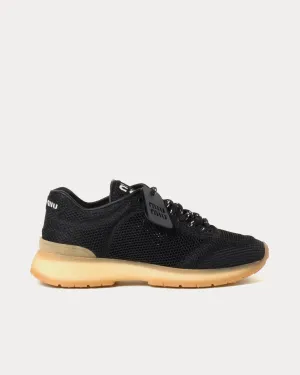 Fabric & Mesh Black Low Top Sneakers
