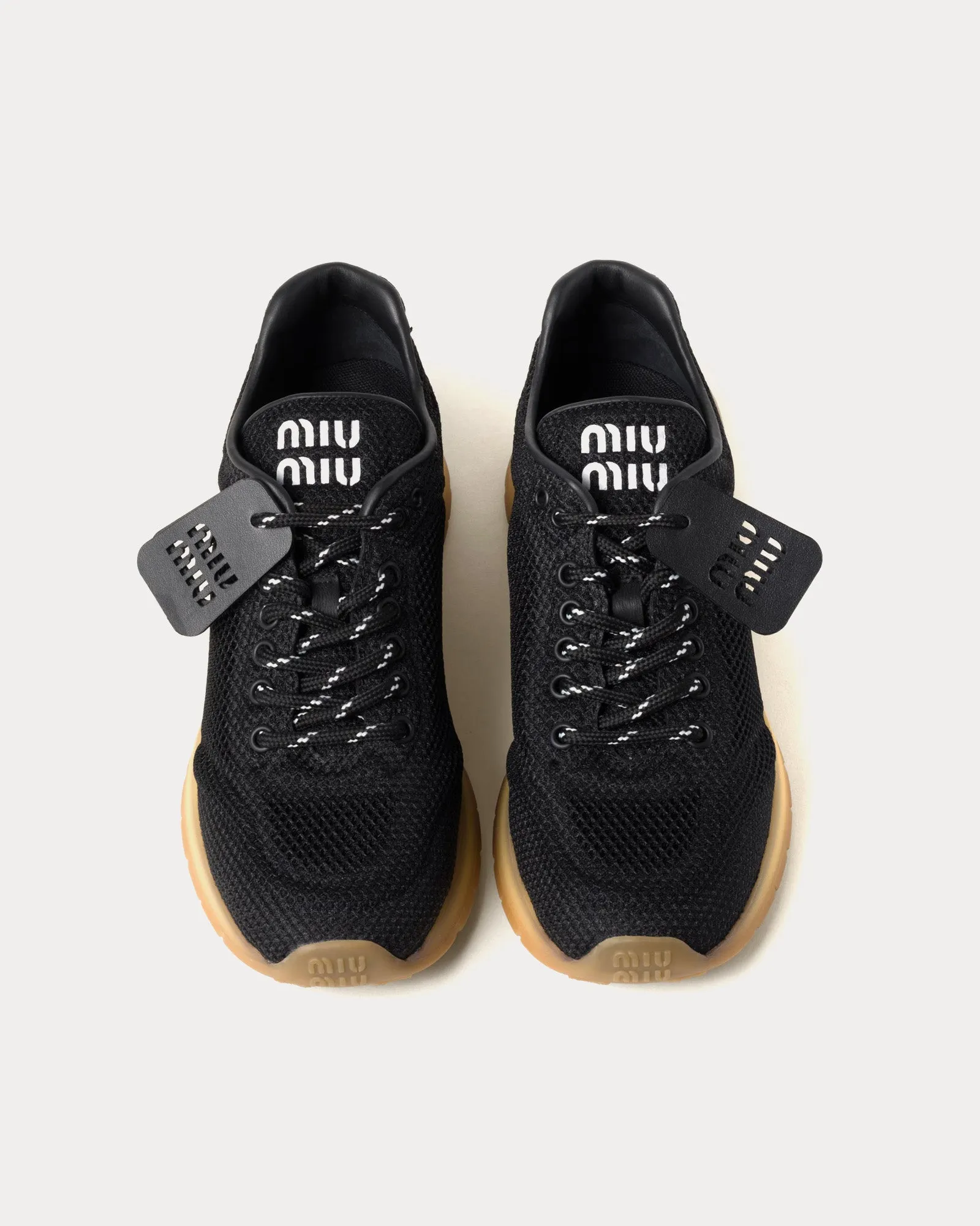 Fabric & Mesh Black Low Top Sneakers