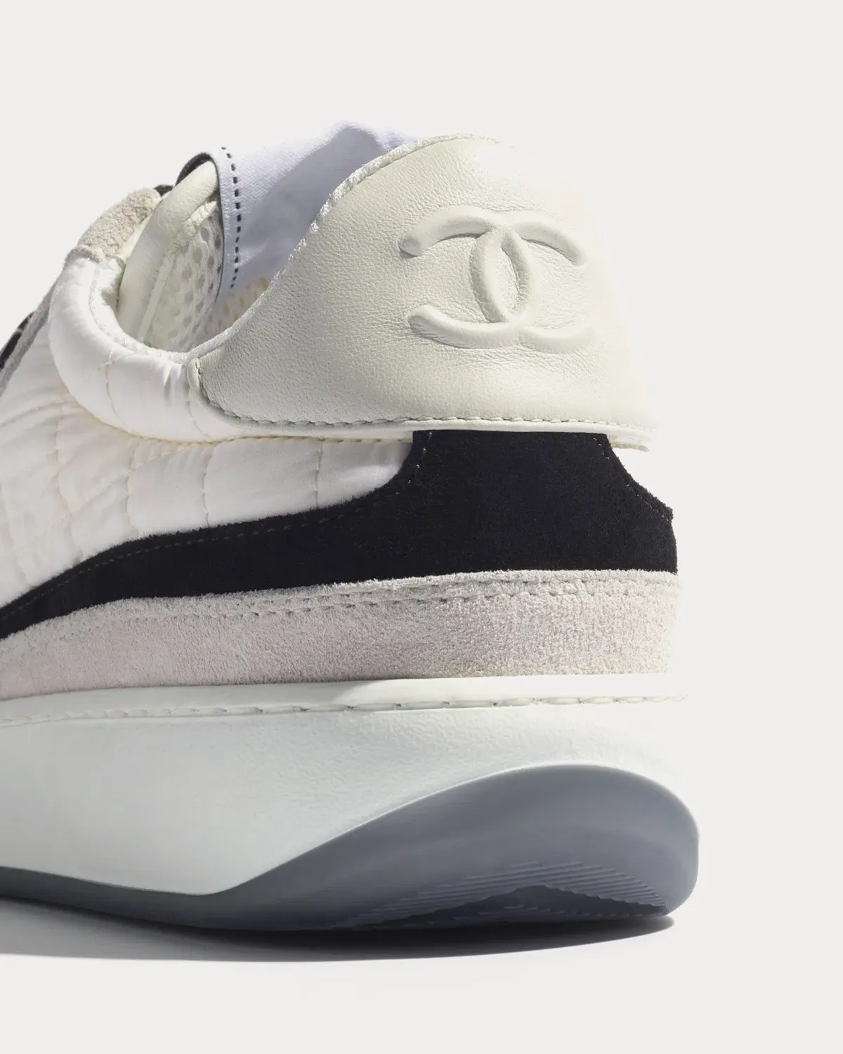 Fabric, Suede Calfskin & Calfskin White / Light Grey Low Top Sneakers