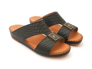 FARADA KIDS ARABIC PYTHON SANDALS BLACK