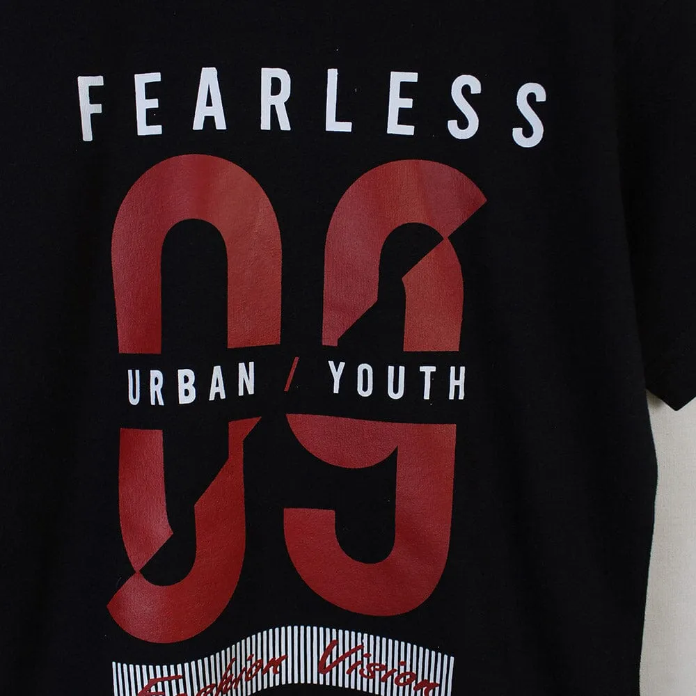 Fearless Urban Black Boys T-Shirt