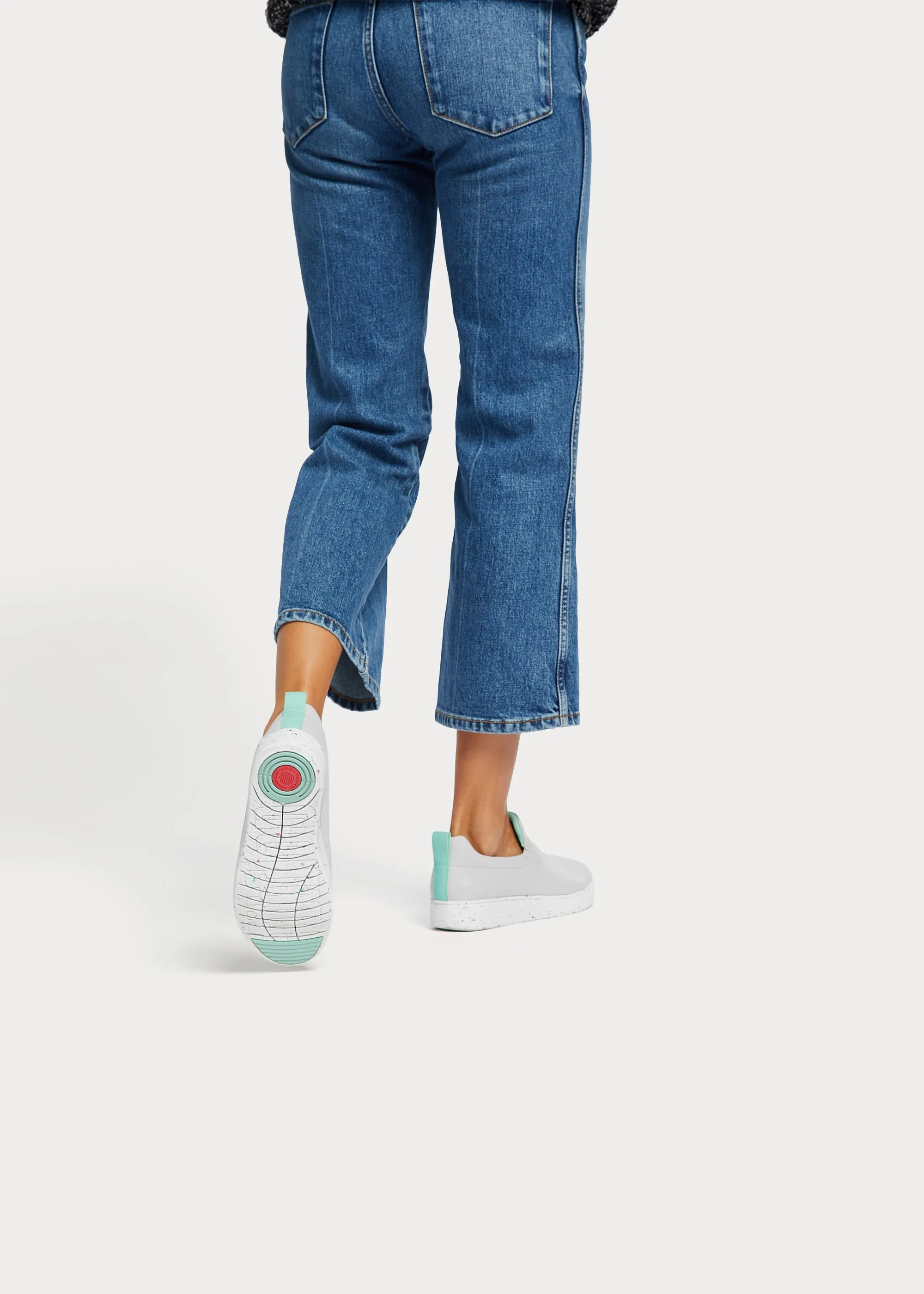 FitFlop RALLY Speckle-Sole Leather Slip-On Trainers